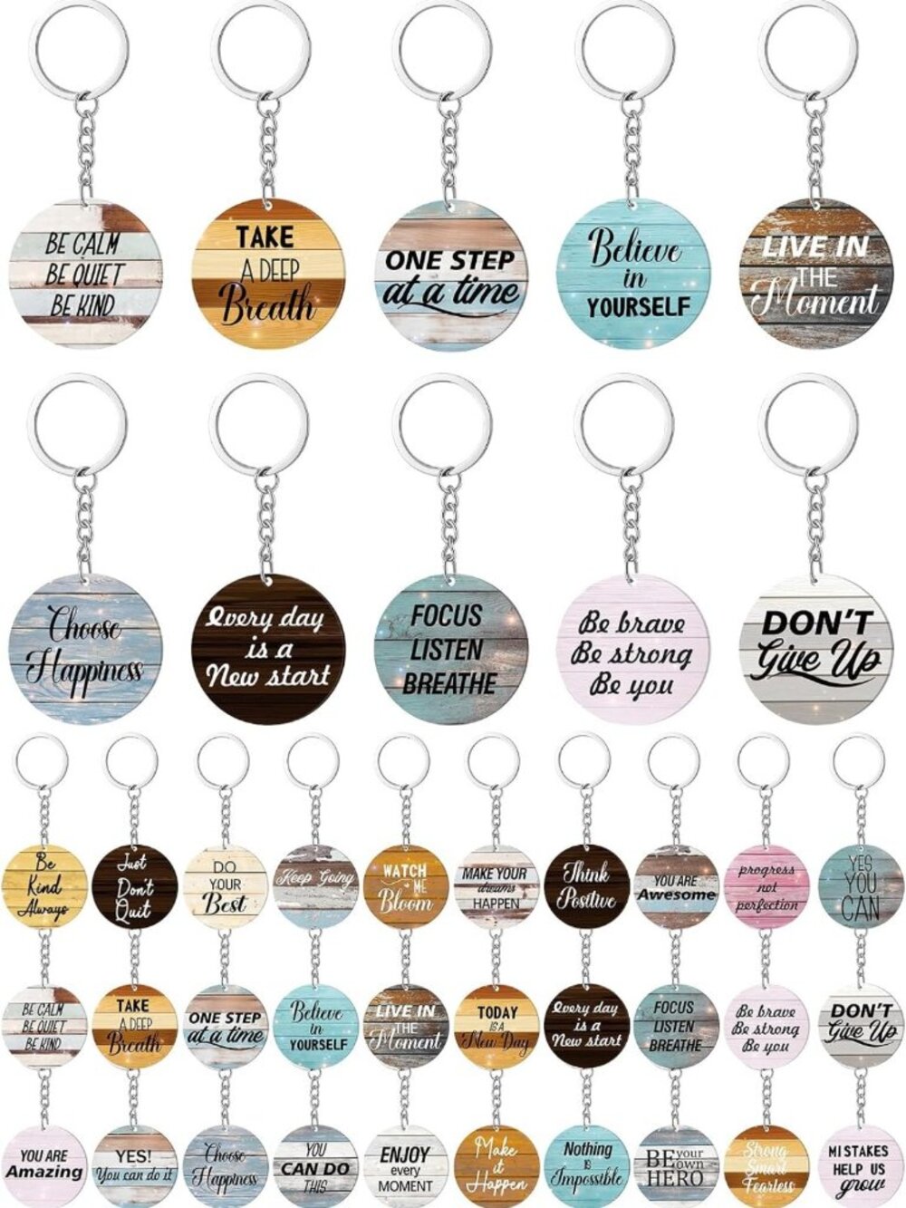 30 Pcs Motivational Keychains for Employee Appreciation, Gifts for Team
